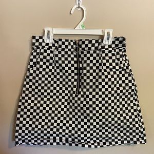 Checkered zipper skirt. Tagged L, fits s/m.